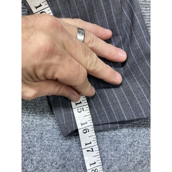 Michael Kors Wool Blazer Men’s Size 44R Gray Pinstripe Double Breasted - Picture 7 of 10